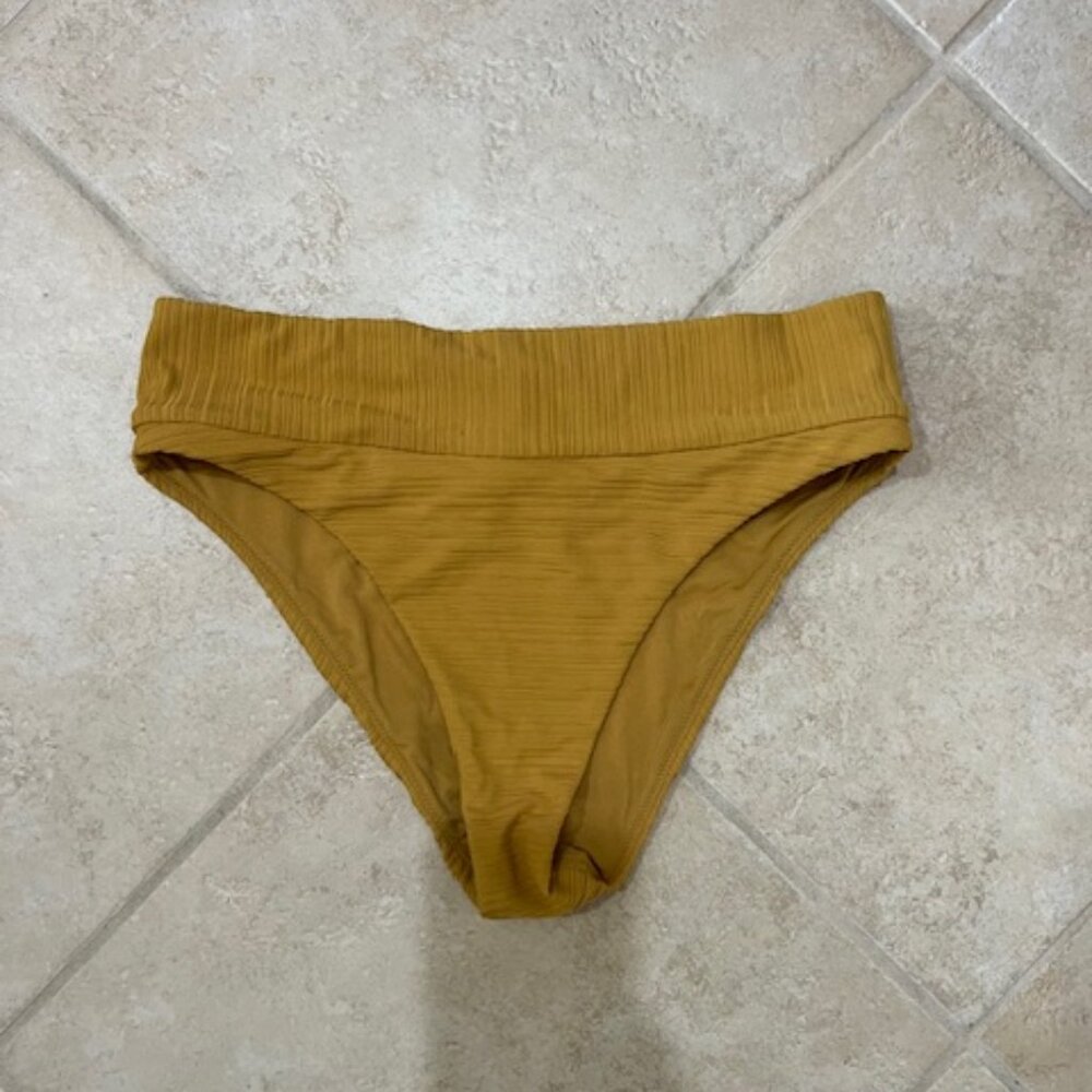 Rip Curl Yellow Mid-Waist Medium Full Coverage Bikini Bottoms